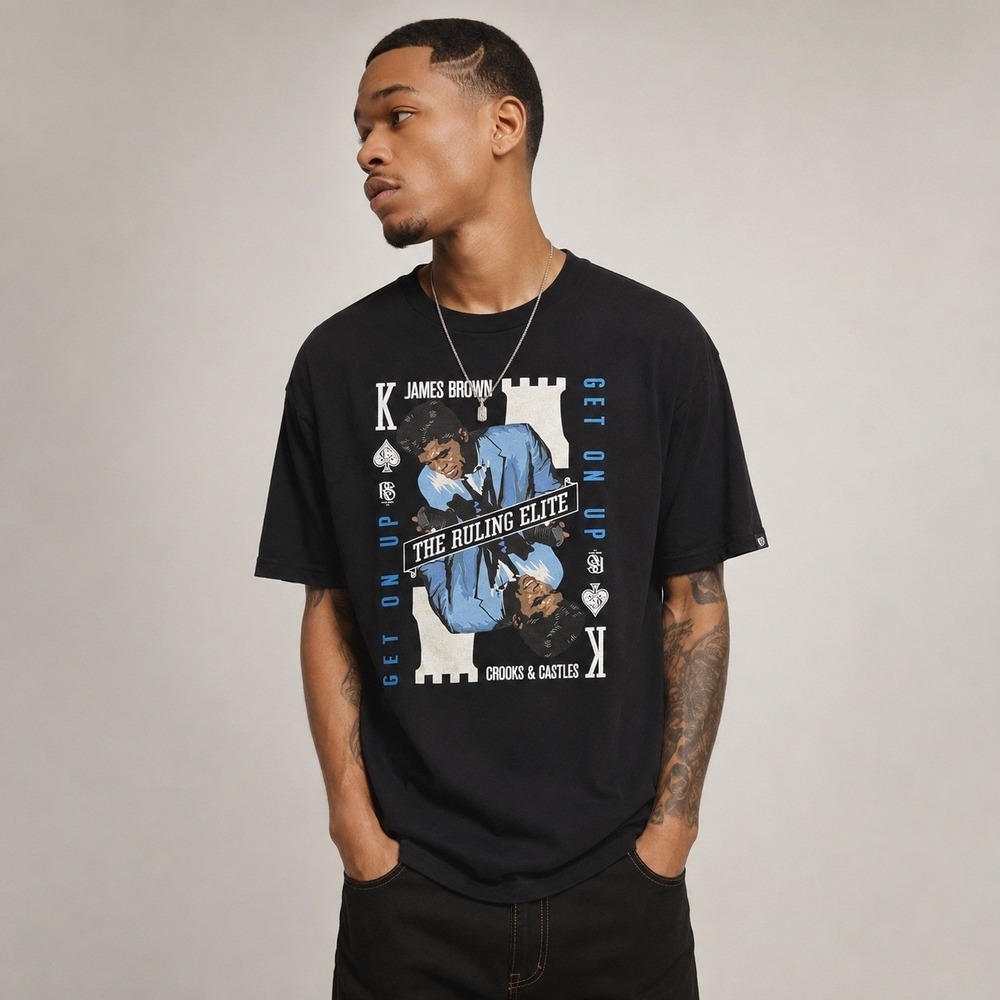 Crooks & Castles James Brown Graphic Tee Black Streetwear XL Y2K Ruling Elite